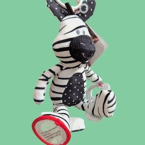 Demdaco Zebra Plush Baby Lovey Interactive Play Activity Teether Tags Textured